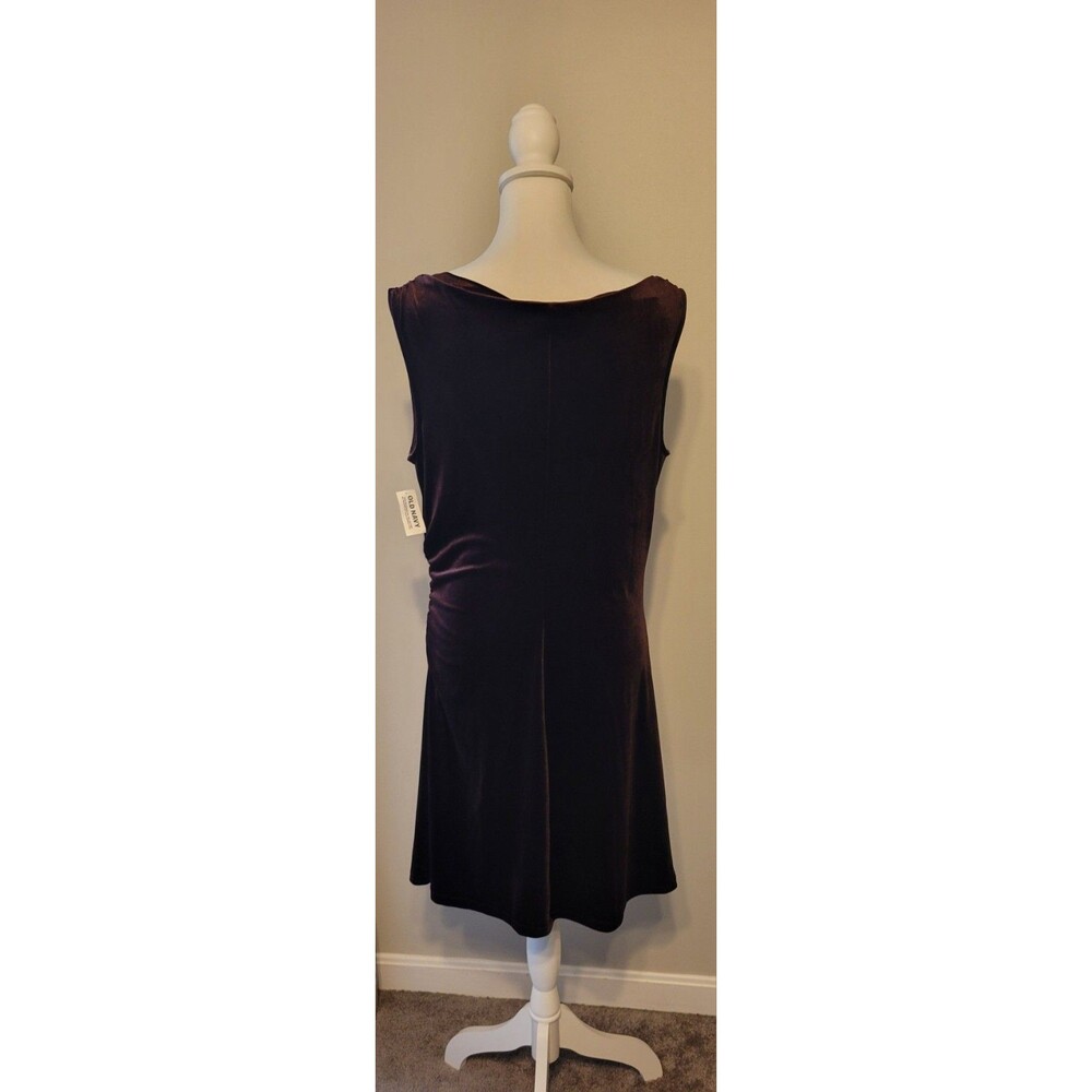 Old Navy Large Off The Shoulder Cowl Neck Mini Dress Velvet Ruched Sleeveless - Picture 7 of 13